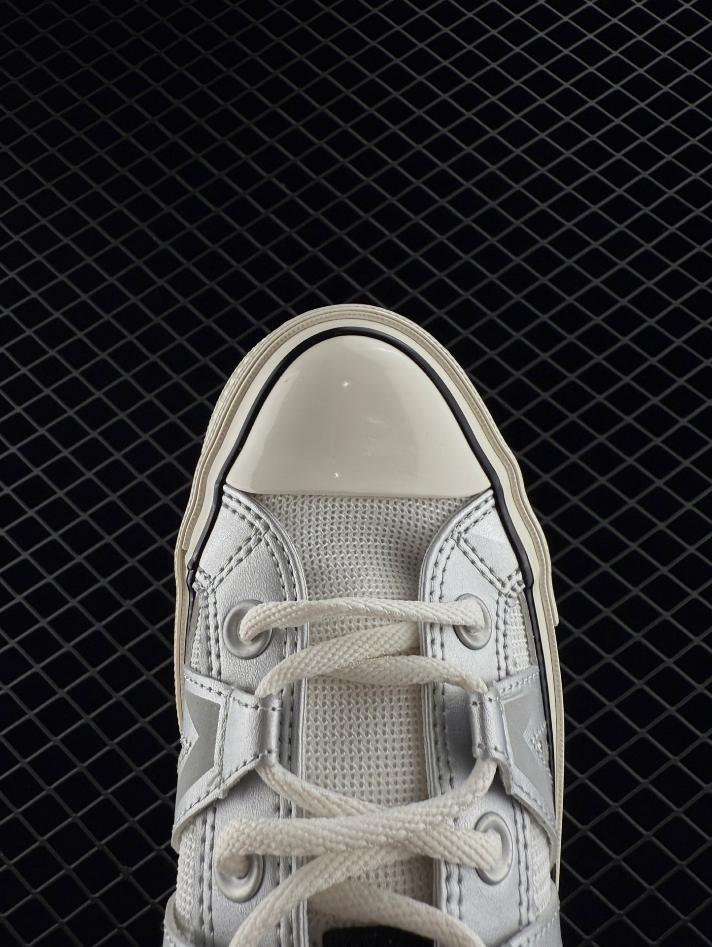 Converse Silver White Trendy Low Top Casual Skate Shoes