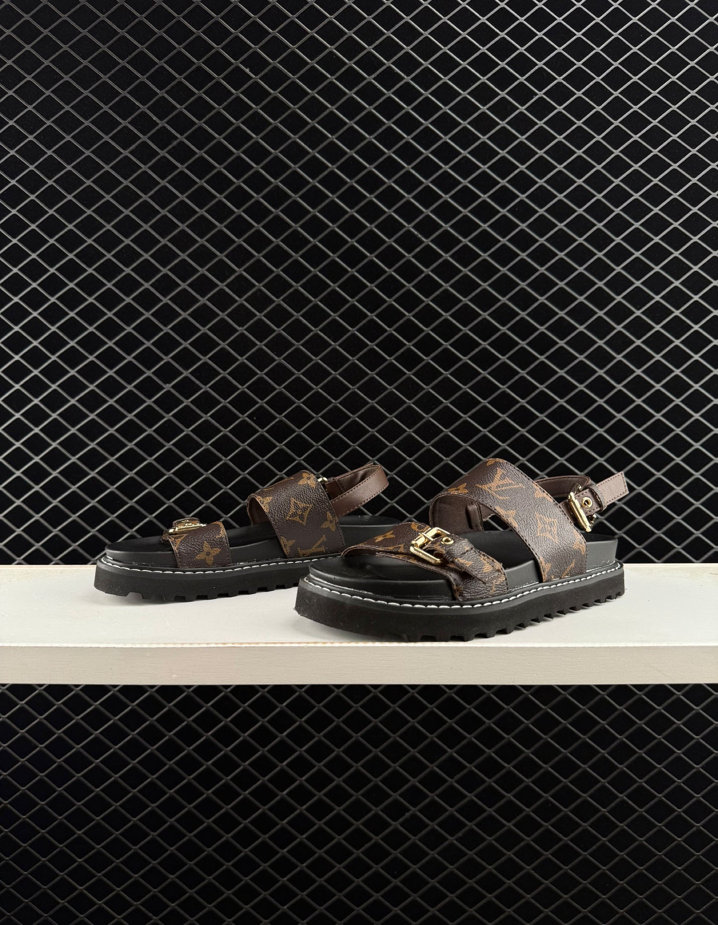 Louis Vuitton Printed Platform Elevated Casual Sandals