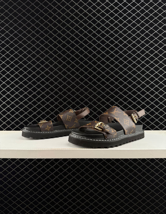 Louis Vuitton Printed Platform Elevated Casual Sandals