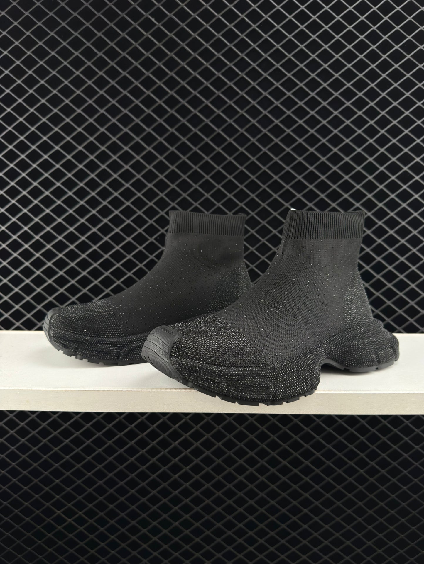 Balenciaga 3XL Black High Top Unisex Clunky Shoes