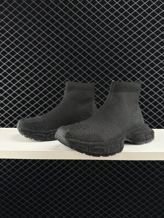 Balenciaga 3XL Black High Top Unisex Clunky Shoes