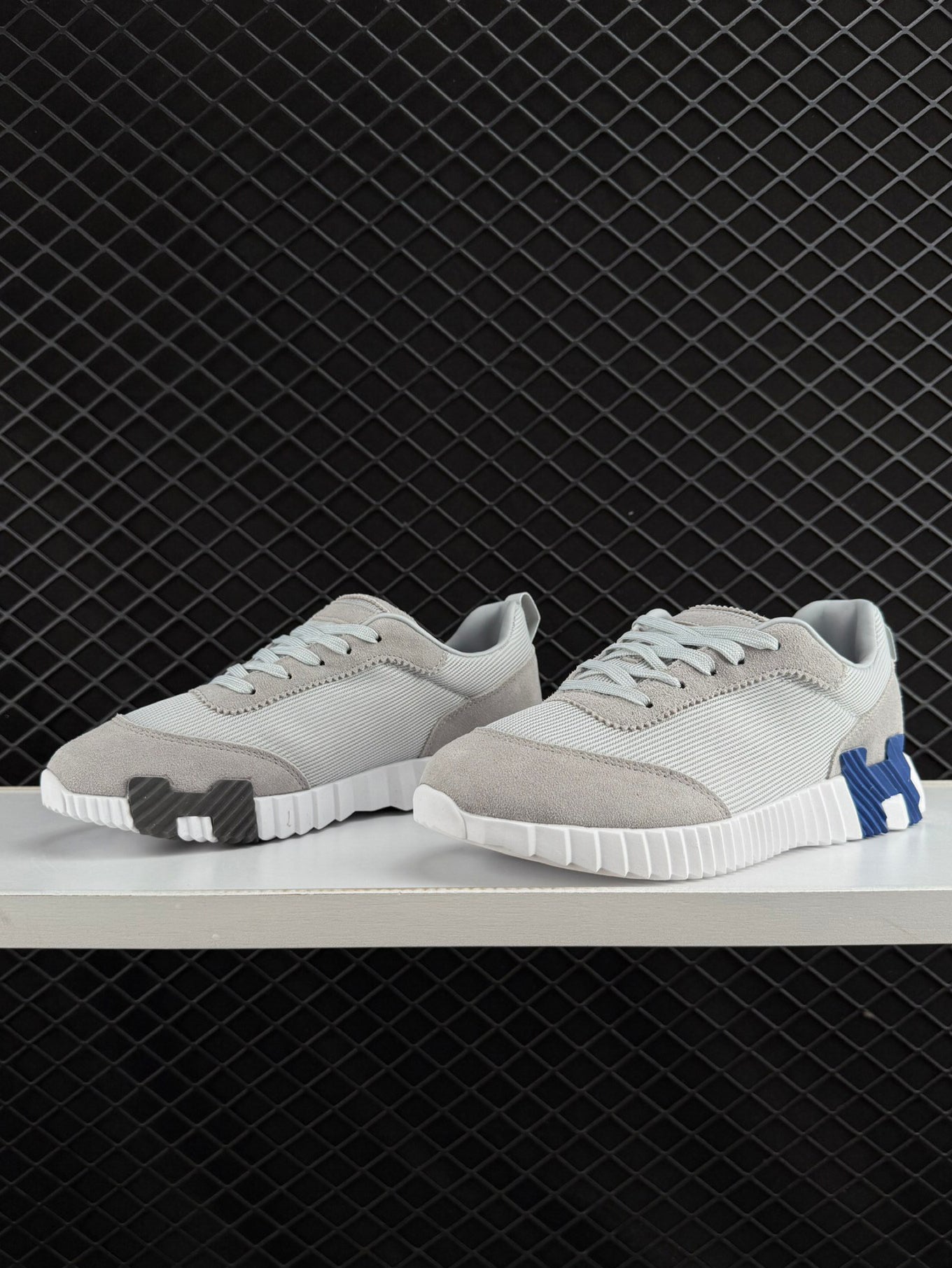 Hermes Bouncing Mesh Lace-up Round Toed Low-Top Life Casual Shoes