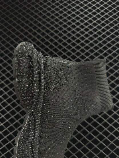 Balenciaga 3XL Black High Top Unisex Clunky Shoes