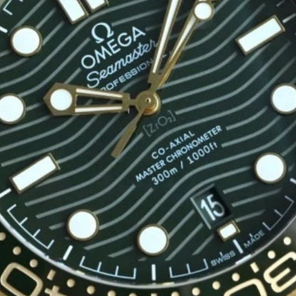 Omega The New Omega Seamaster Gold And Green Gold-Plated 42mm Mechanical Watch