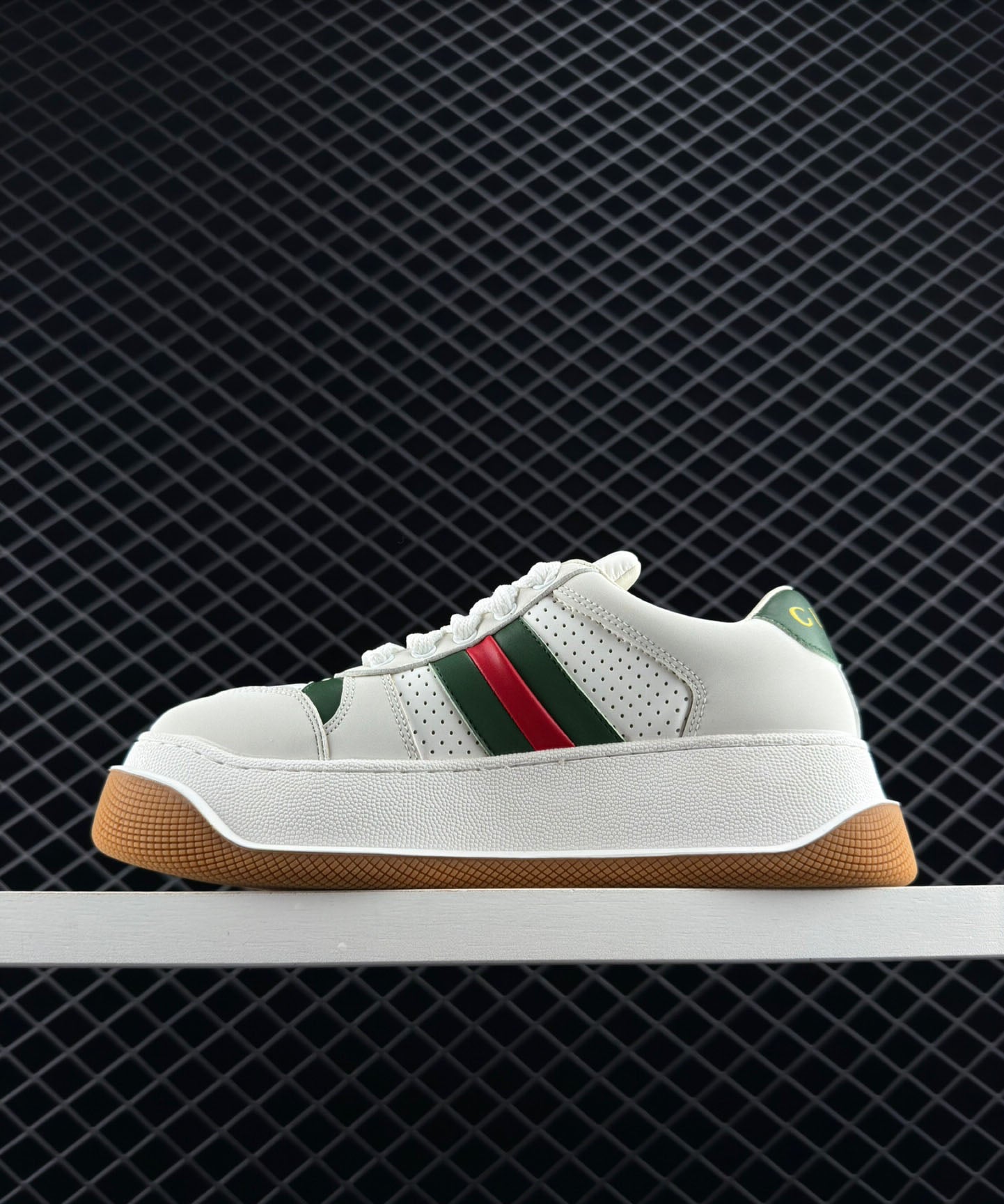 Gucci Leather Low-top Round Toe Lace-up Fashion Sneakers