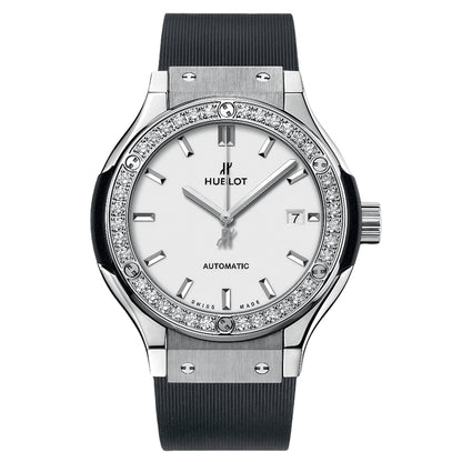 Hublot Classic Fusion Titanium Opalin Diamonds Wrist Watch