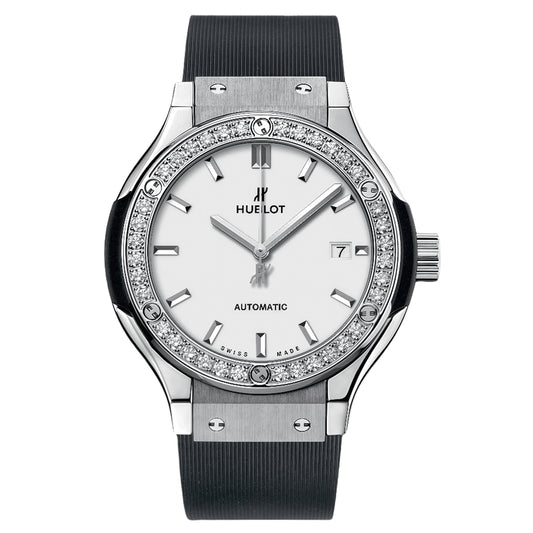 Hublot Classic Fusion Titanium Opalin Diamonds Wrist Watch