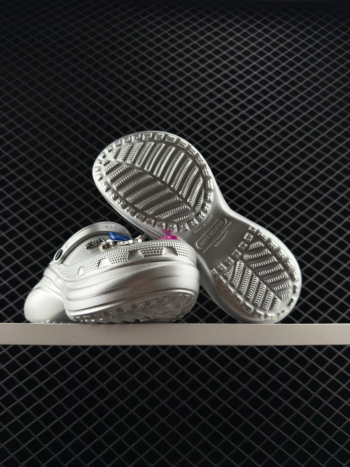 Balenciaga Silver Women's Crocs