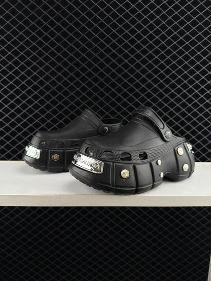 Balenciaga Hardcrocs Black Slip-on Round Toe Crocs