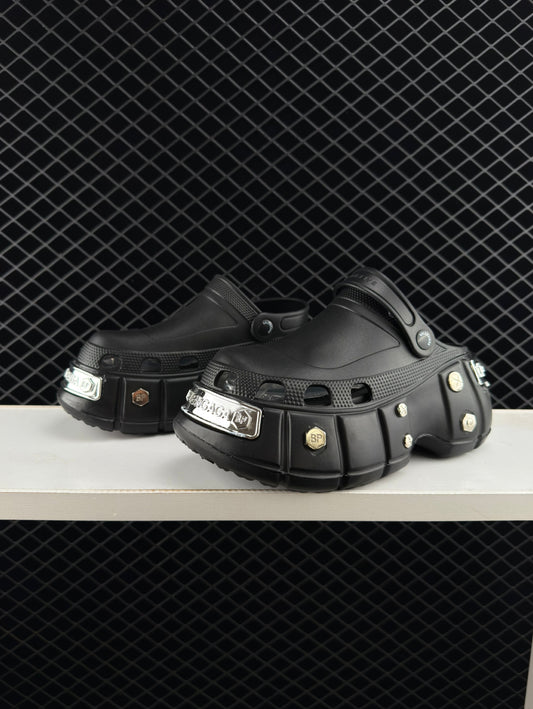 Balenciaga Hardcrocs Black Slip-on Round Toe Crocs