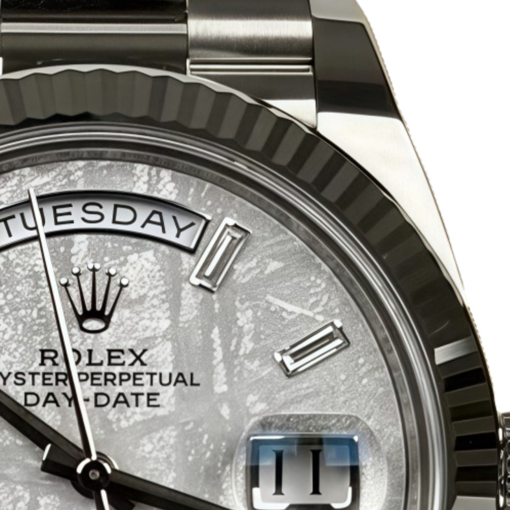 Rolex 40 mm Meteorite Dial Platinum Bracelet 228239 Daytime Date Watch