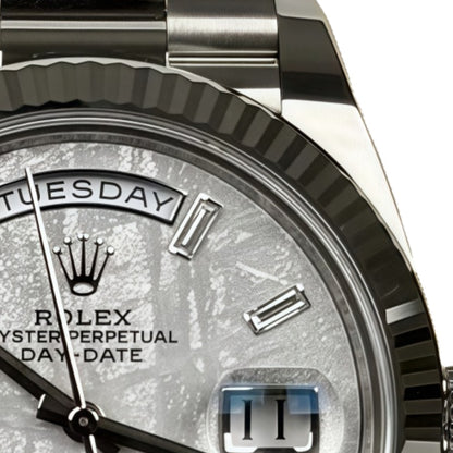 Rolex 40 mm Meteorite Dial Platinum Bracelet 228239 Daytime Date Watch