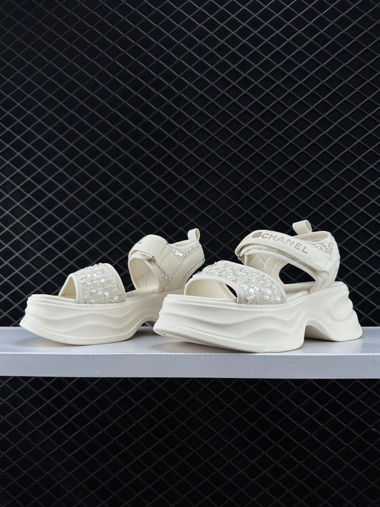 Chanel CC Calfskin Logo Sneaker Women's Versatile Casual Shoes