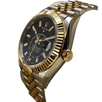 Rolex Sky-Dweller Gold Black Dial 42mm MINT Full Set Box And Paper 336938 Watch