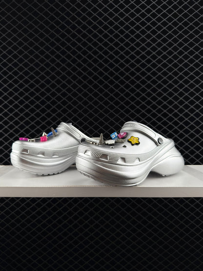 Balenciaga Silver Women's Crocs