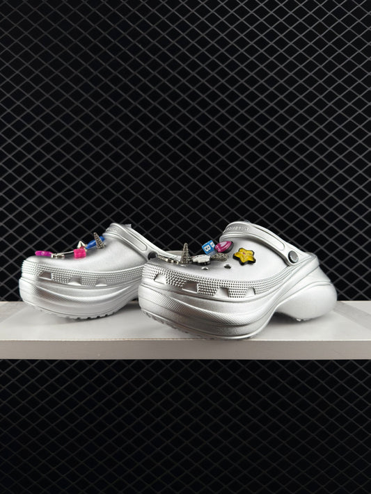 Balenciaga Silver Women's Crocs