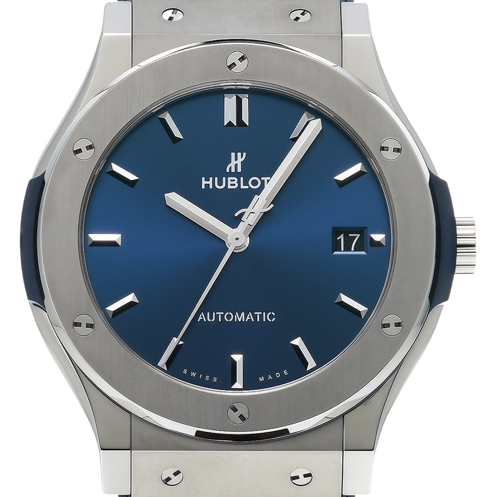 Hublot Classic Fusion Blue Titanium Wrist Watch