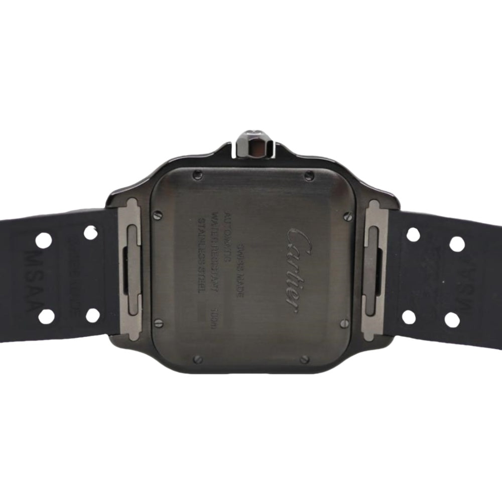 Cartier Men's Cartier Santos Large WSSA0039 Black ADLC Coated 40mm Black Dial Automatic