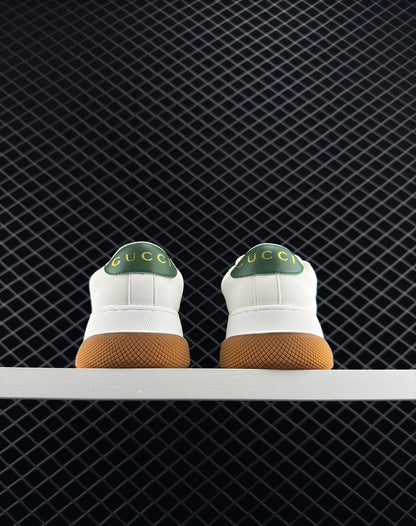 Gucci Leather Low-top Round Toe Lace-up Fashion Sneakers