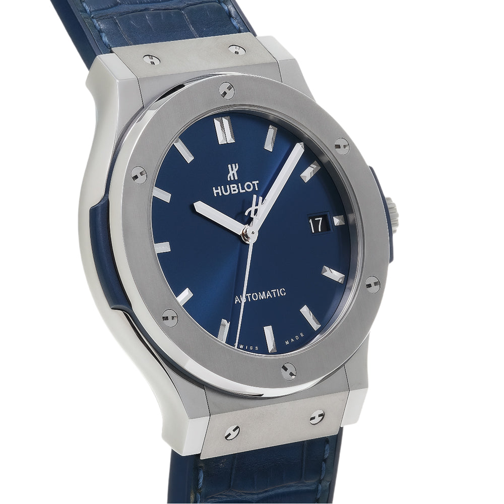 Hublot Classic Fusion Blue Titanium Wrist Watch