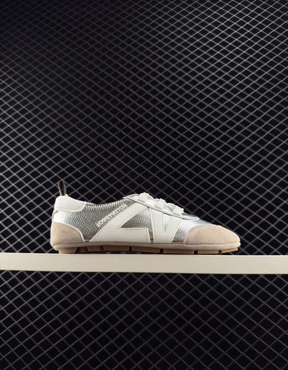 Louis Vuitton sheepskin round toe lace-up ballet style women's low-top casual shoes