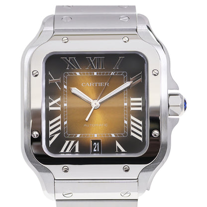 Cartier Santos Brown Sunburst Dial Watch WSSA0064