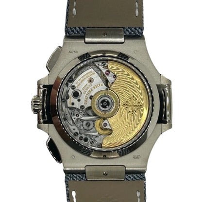 Patek Philippe Nautilus 5980/60G Watch Blue Denim Strap Blue Dial Box And Papers