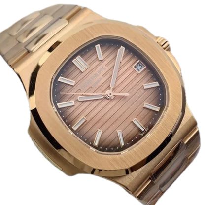 Patek Philippe Rose Gold Nautilus Mechanical Men's Watch