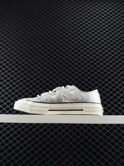 Converse Silver White Trendy Low Top Casual Skate Shoes