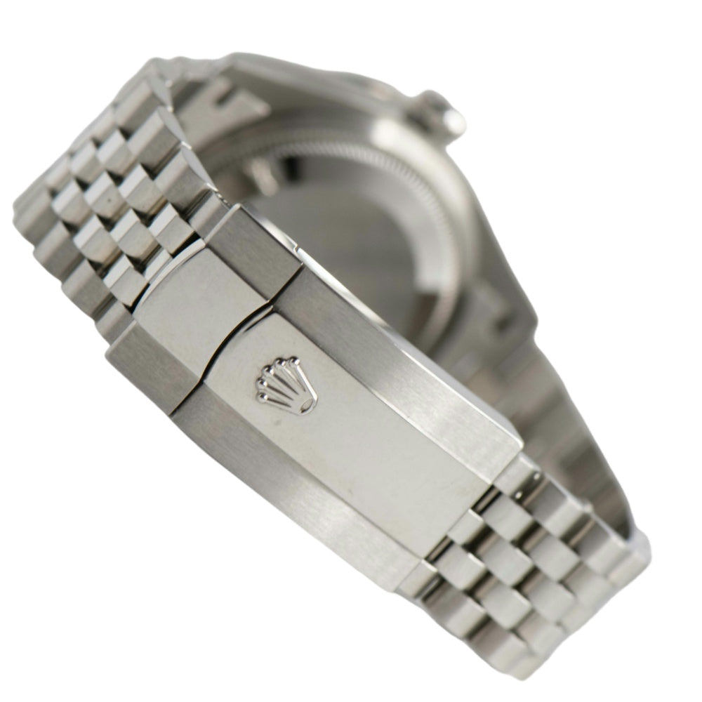 Rolex Men's Datejust Stainless Steel 36mm Oyster Diamond Bezel Navy Blue Diamond Dial Watch