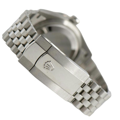 Rolex Men's Datejust Stainless Steel 36mm Oyster Diamond Bezel Navy Blue Diamond Dial Watch