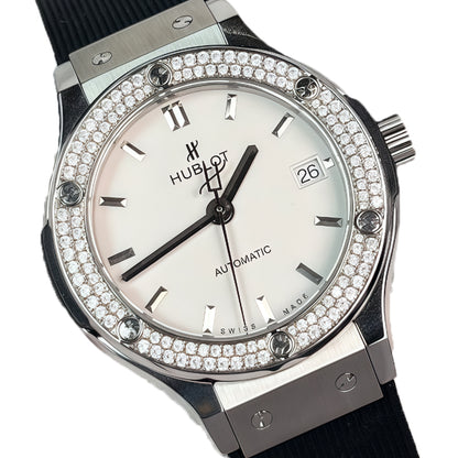 Hublot Classic Fusion Titanium Opalin Diamonds Wrist Watch