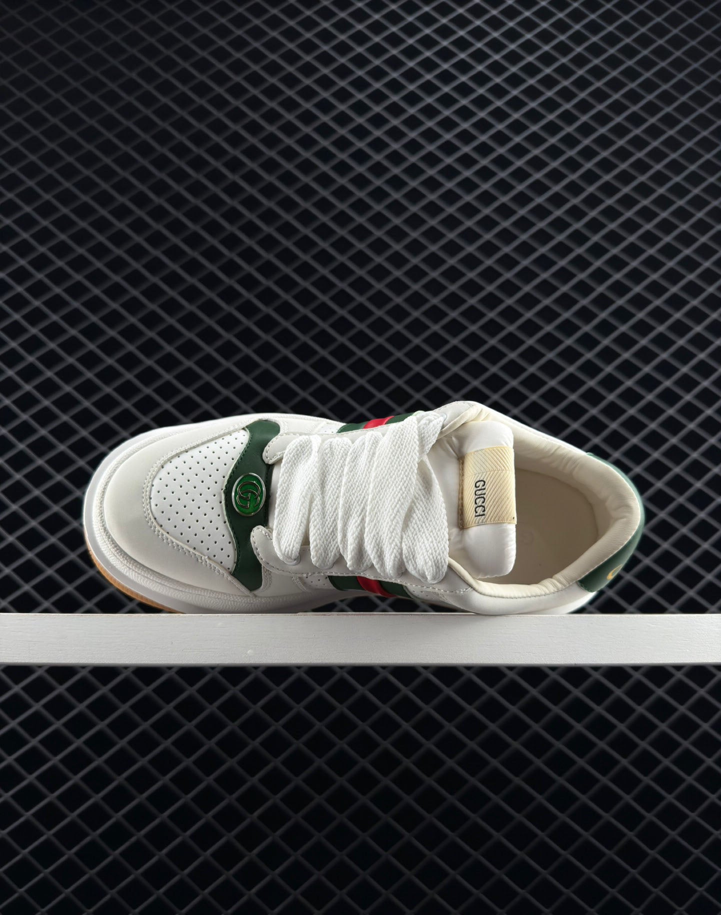Gucci Leather Low-top Round Toe Lace-up Fashion Sneakers
