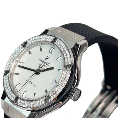 Hublot Classic Fusion Titanium Opalin Diamonds Wrist Watch