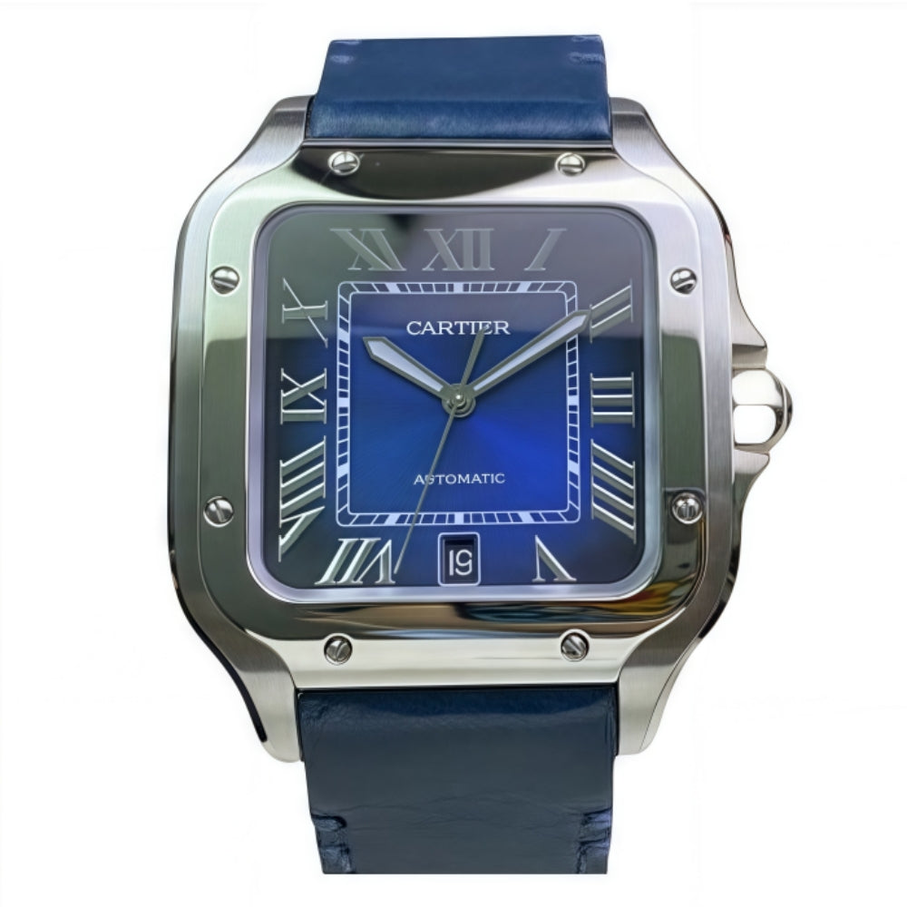 Cartier Santos De Cartier WSSA0048 Automatic Blue Dial Mens Watch