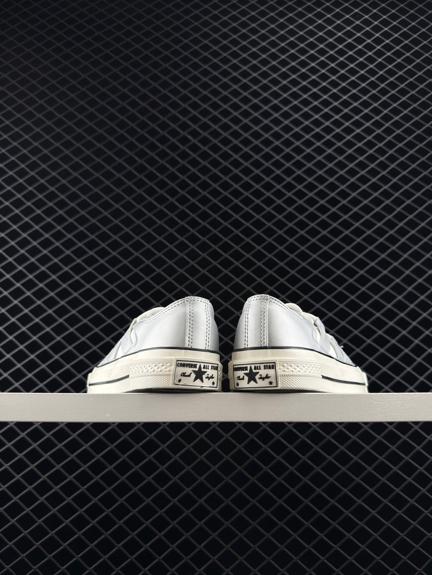 Converse Silver White Trendy Low Top Casual Skate Shoes