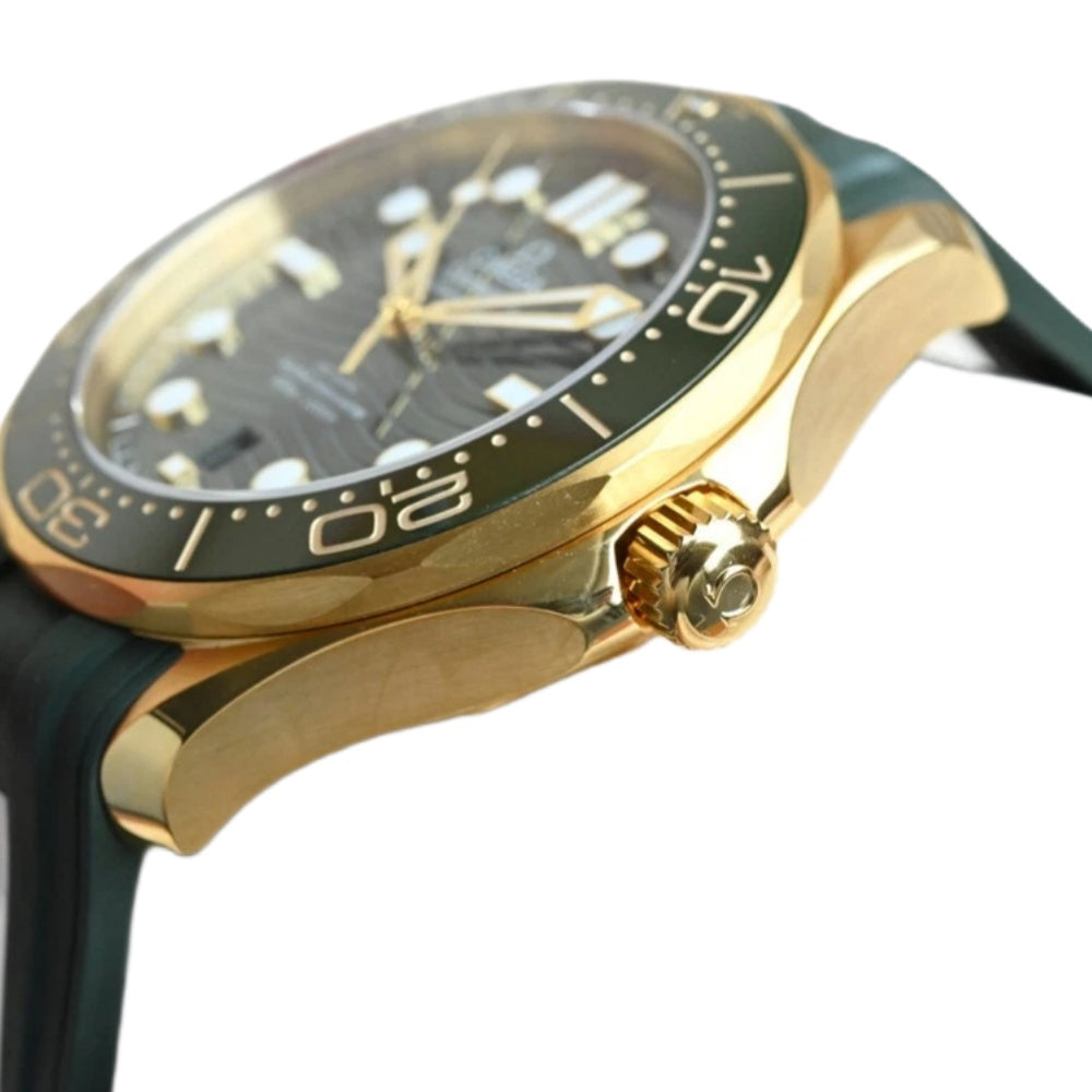 Omega The New Omega Seamaster Gold And Green Gold-Plated 42mm Mechanical Watch